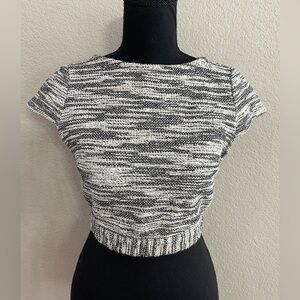 Alice + Olivia black and white Knit Crop Top